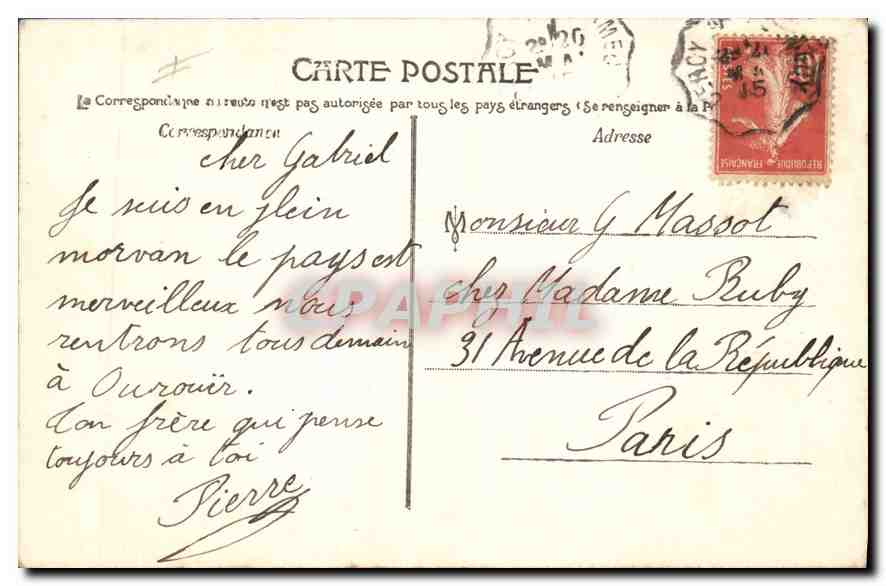 CPA Chateau Chichon La Pierre Glissou  — Rückseite