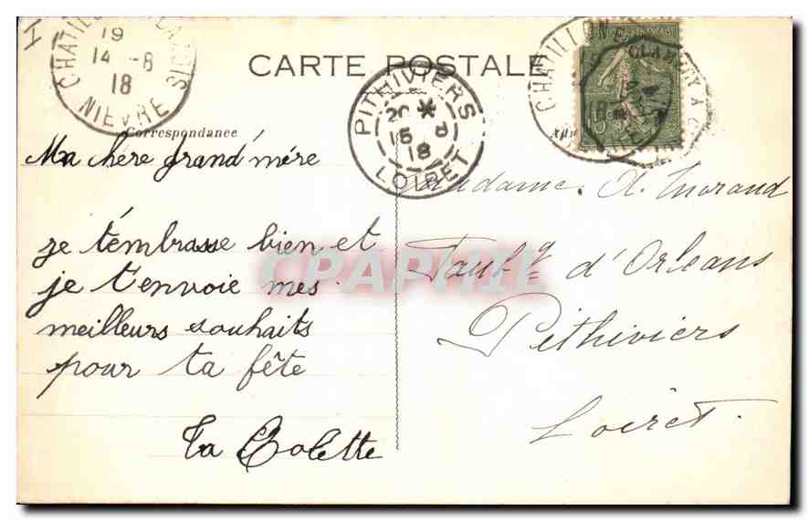 CPA Chatillon en Bazois Le Chateau vu de la Gare  — Rückseite