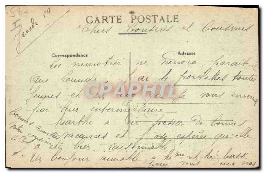 CPA A travers le Morvan Les Roches du Courtil Bas  — Rückseite