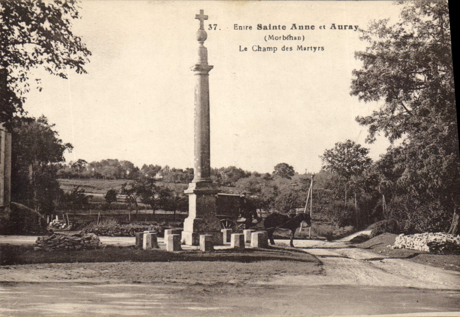 CPA Entre Sainte Anne d'Auray Morbihan Le Champ des Martyrs 
