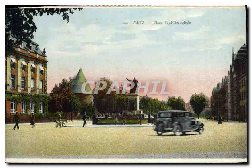 CPA Metz Place Paul Deroulede Automobile