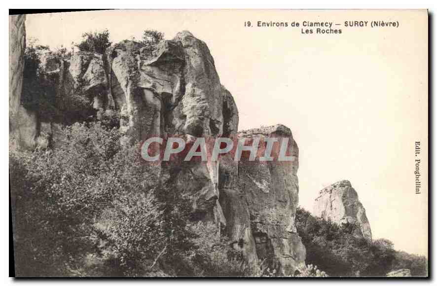CPA Envrions de Clamecy Syrgy Nievre Les Roches 