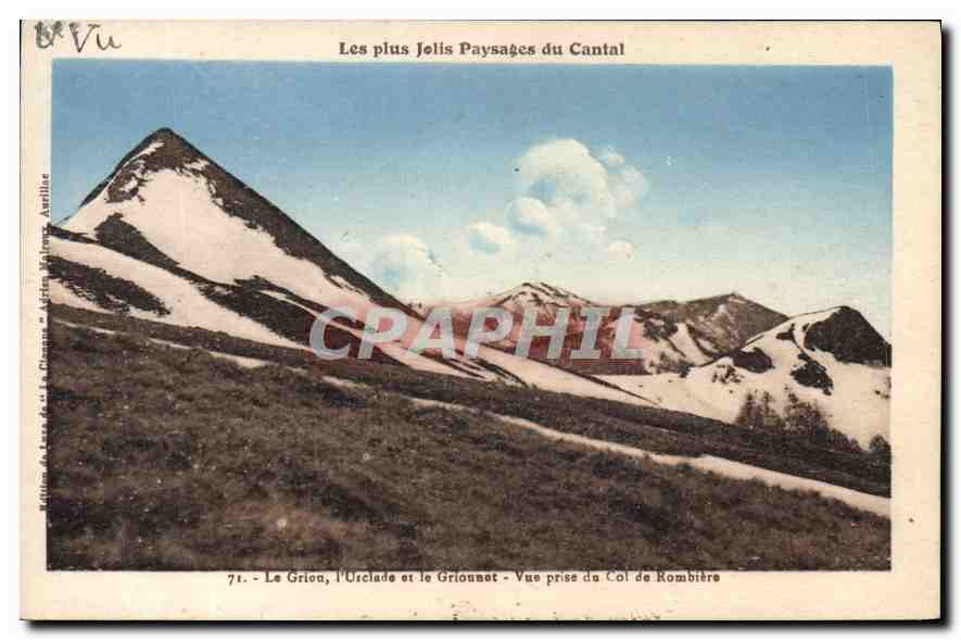 CPA Les Pluis Jolis Paysages du Cantal Le Griou l'Usclade et le Griounot Vue prise du Col de Rombier
