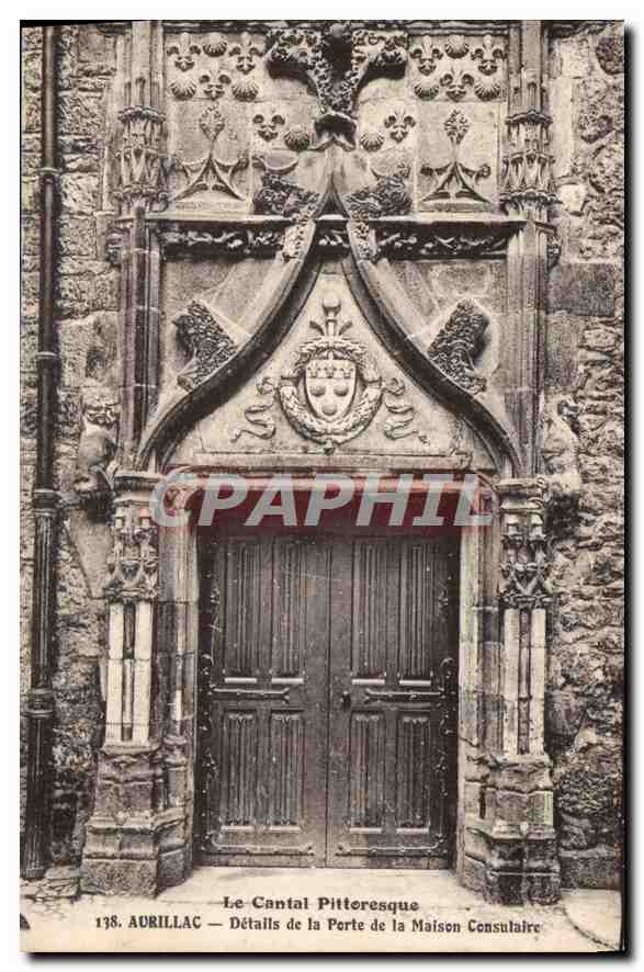 CPA Le Cantal Pittoresque Aurillac Details de la Porte de la Maison Consulaire Serpent