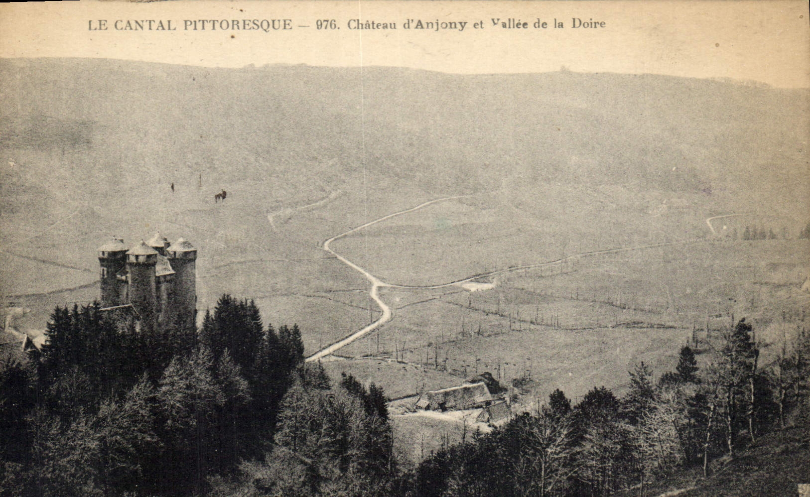 CPA Le Cantal Pittoresque Chateau d'Anjony et Vallee de la Doire 
