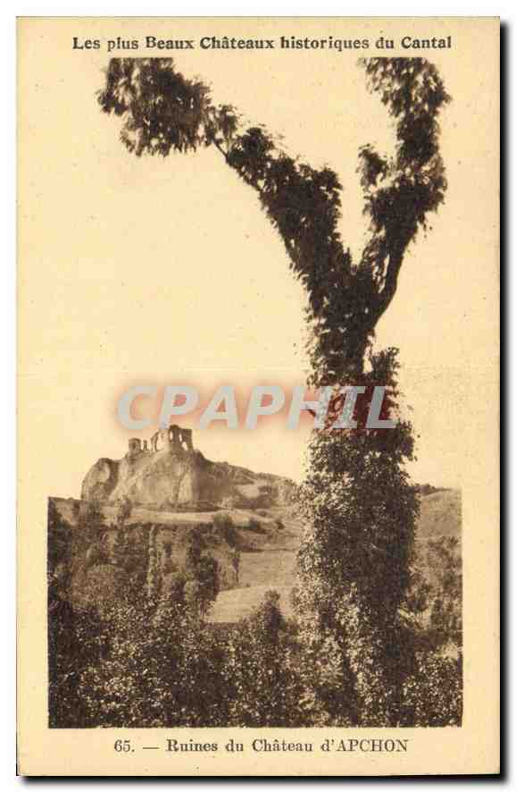 CPA Les plus Beaux Chateaux historique du Cantal Ruines du Chateau d'Apchon 