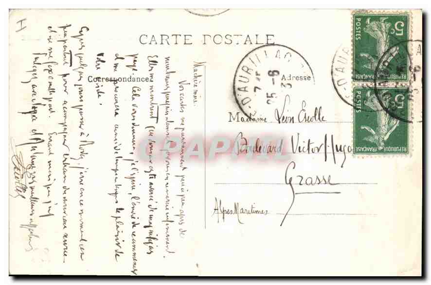 CPA l'Auvergne Cantal Le Chateau d'Alleuze  — Verso