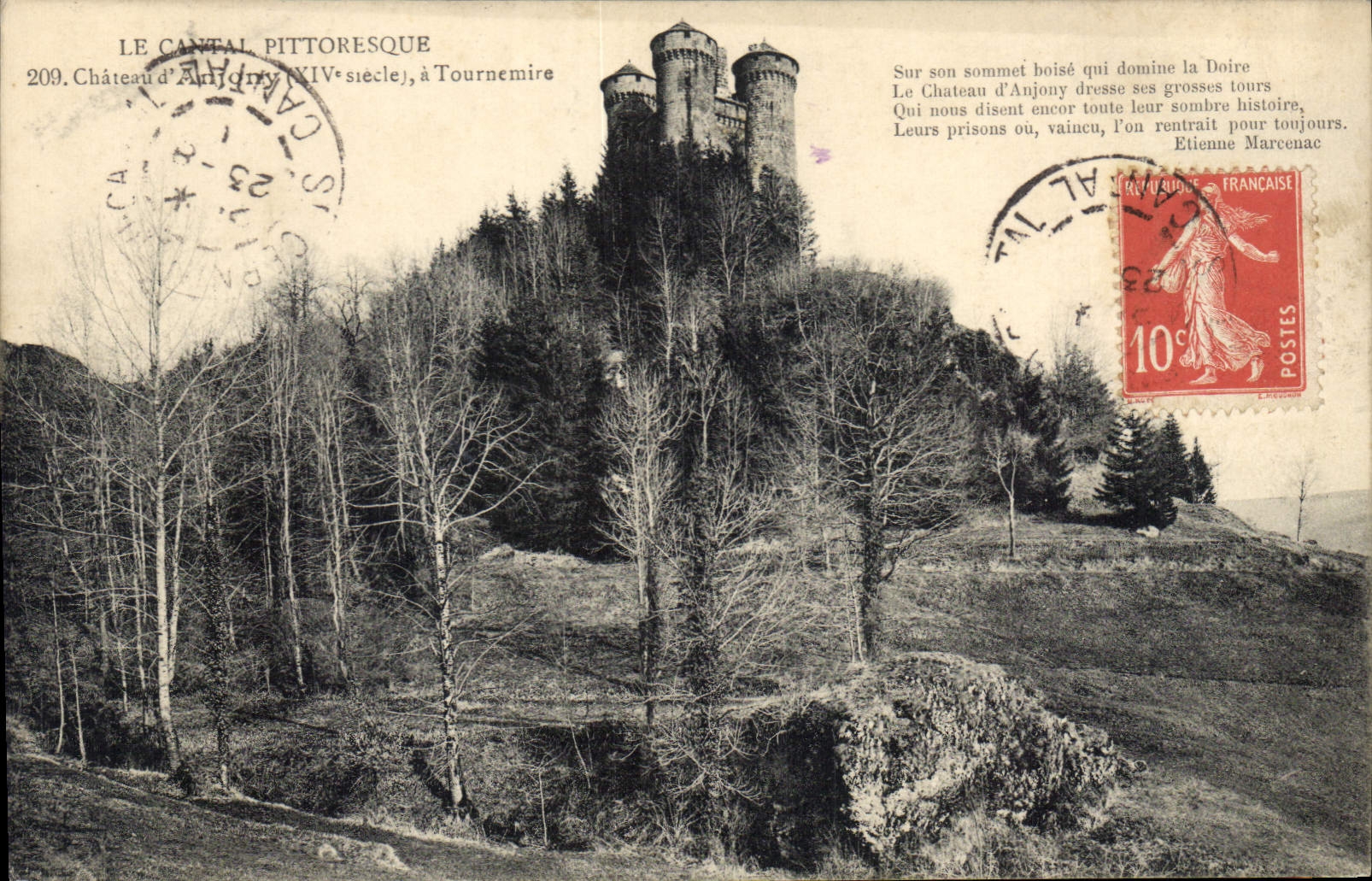 Château d'Anjony — XVe siècle, à Tournemire — Éditeur Etiennne Marcenac, n°209