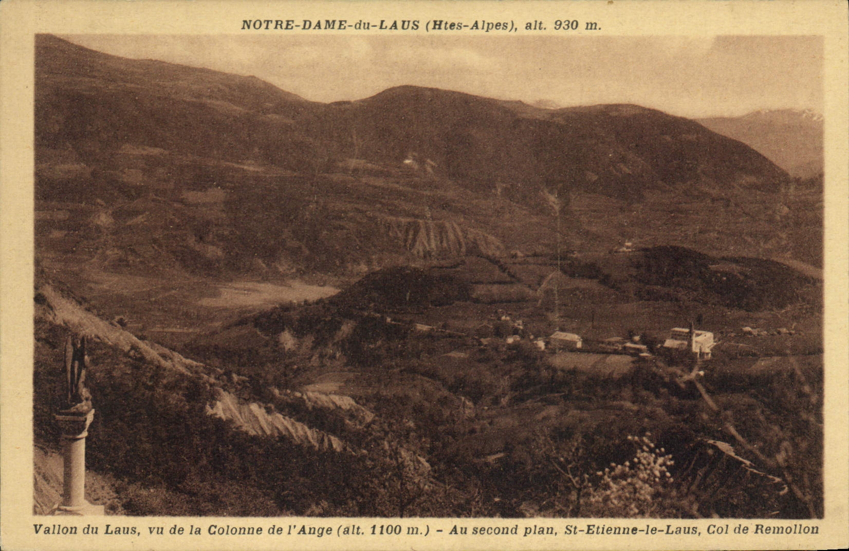 Notre-Dame-du-Laus (Alpes Altas), alt. 930 m. — Vista del Vallon du Laus desde la Columna del Ángel — Editor desconocido
