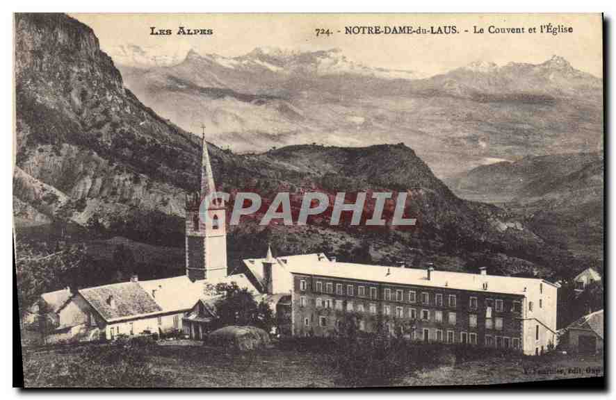 Notre-Dame-du-Laus — Le Couvent et l'Église — V. Tampillie, Édit. Gap