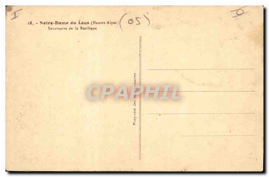 Santuario della Basilica — Notre-Dame du Laus (Alte Alpi) — CPHAPHIL — Verso