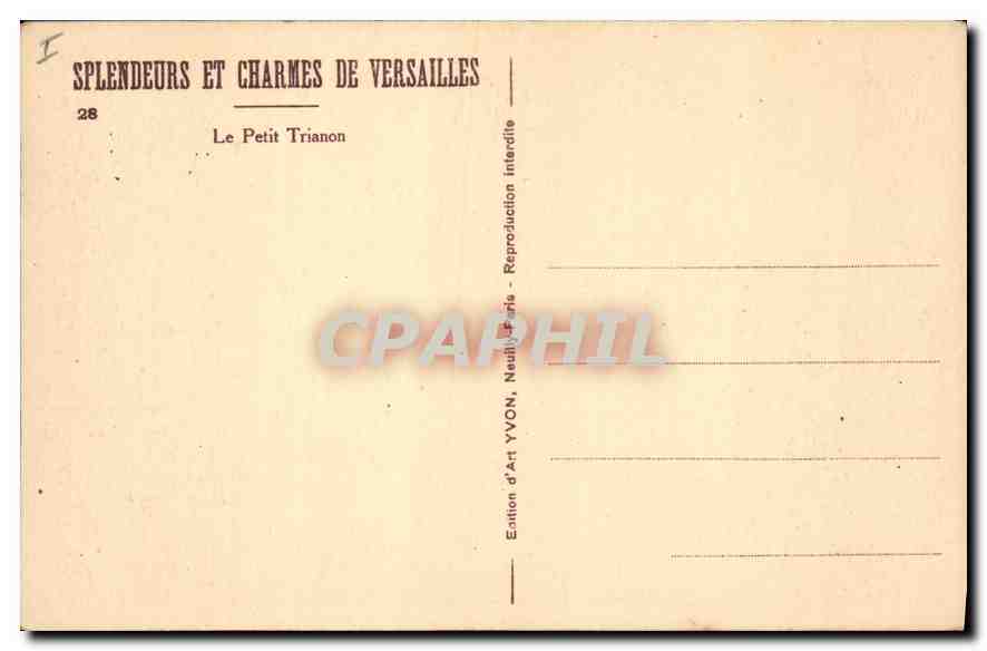 CPA Splendeurs et Charmes de Versailles Le Petit Trianon  — Rückseite