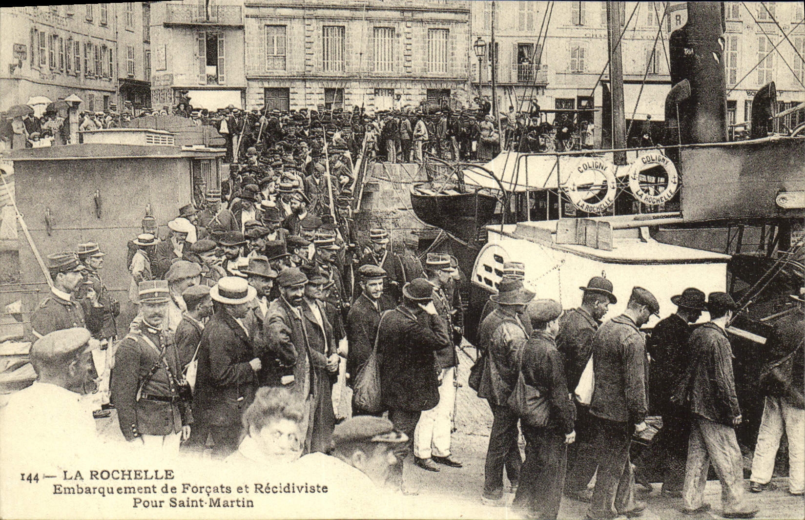 La Rochelle — Embarquement de Forçats et Récidivistes Pour Saint-Martin — Éditeur EFG, n° 144