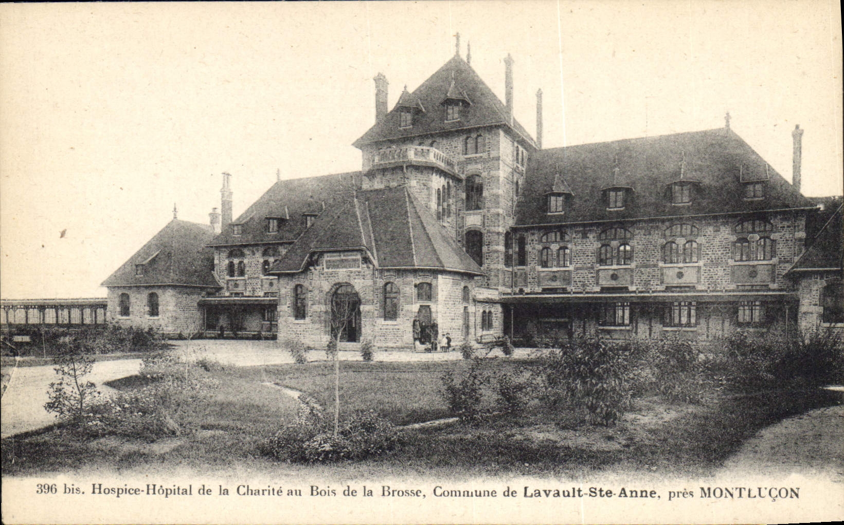 Hospice-Hôpital de la Charité au Bois de la Brosse — Commune de Lavault-St-Anne, près Montluçon — éditeur G. Chambon, Montluçon, n° 396 bis