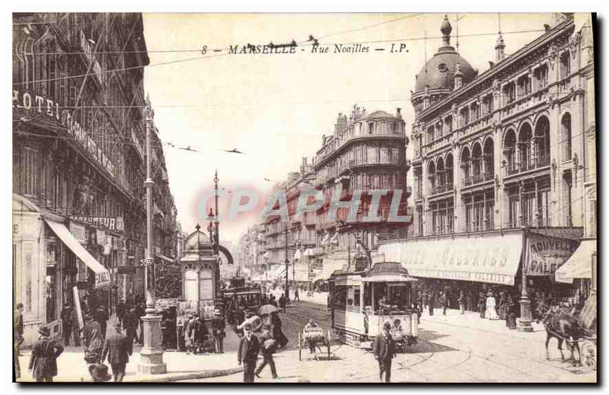 CPA Marseille Rue Noailles Tramway