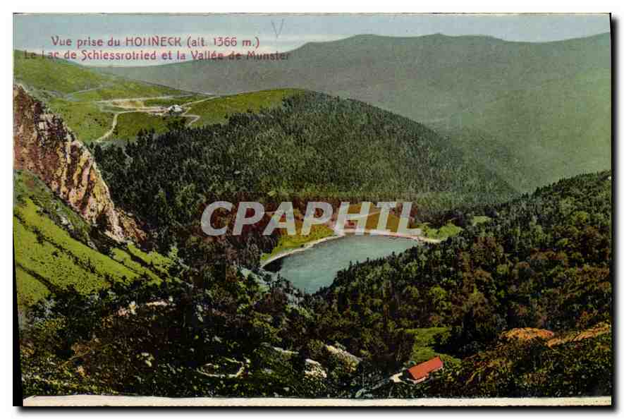 CPA Vue prise du Hohneck Le Lac de Schiessrotried et la Vallee de Munster 