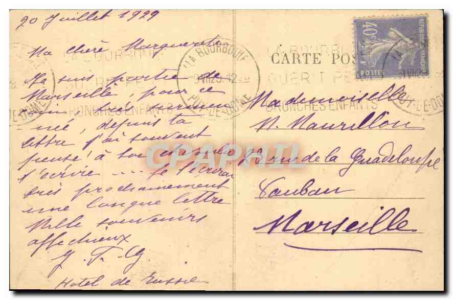 CPA l'Auvergne La Bourboule Pont du Charlet  — Rückseite