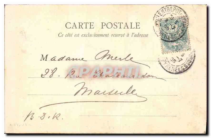 CPA Lourdes Parvis du Rosaire  — Verso