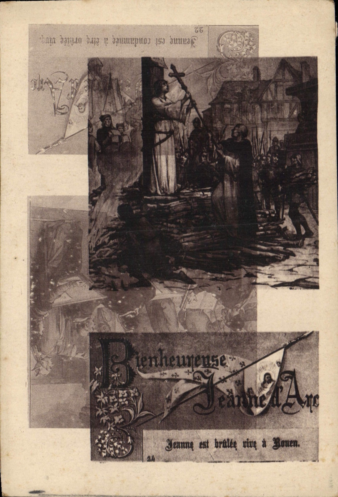 CPA Bienheureuse Jeanne d'Arc Jeanne est brulee vive a Rouen 