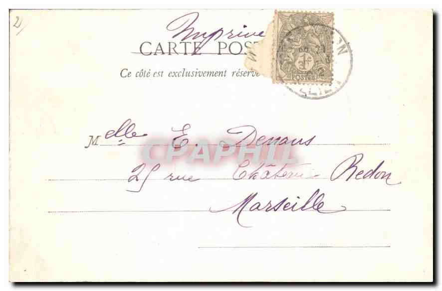 CPA Environs de Vichy Chateau Bourbom Busset  — Rückseite