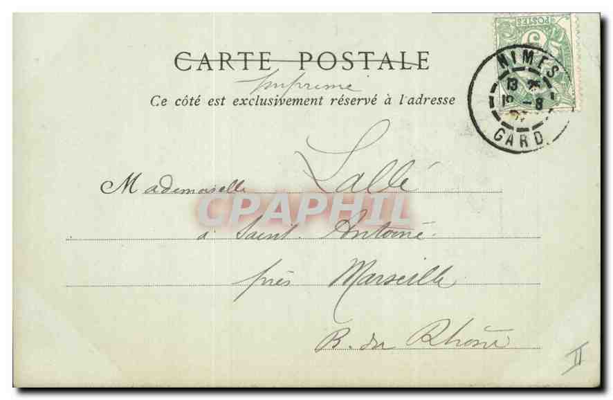 CPA Nimes La Porte d'Auguste  — Rückseite