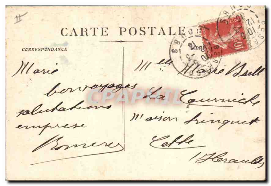 Nîmes - Jardin de la Fontaine - Les Bains Romains — Carte postale n°1185 — Reverso