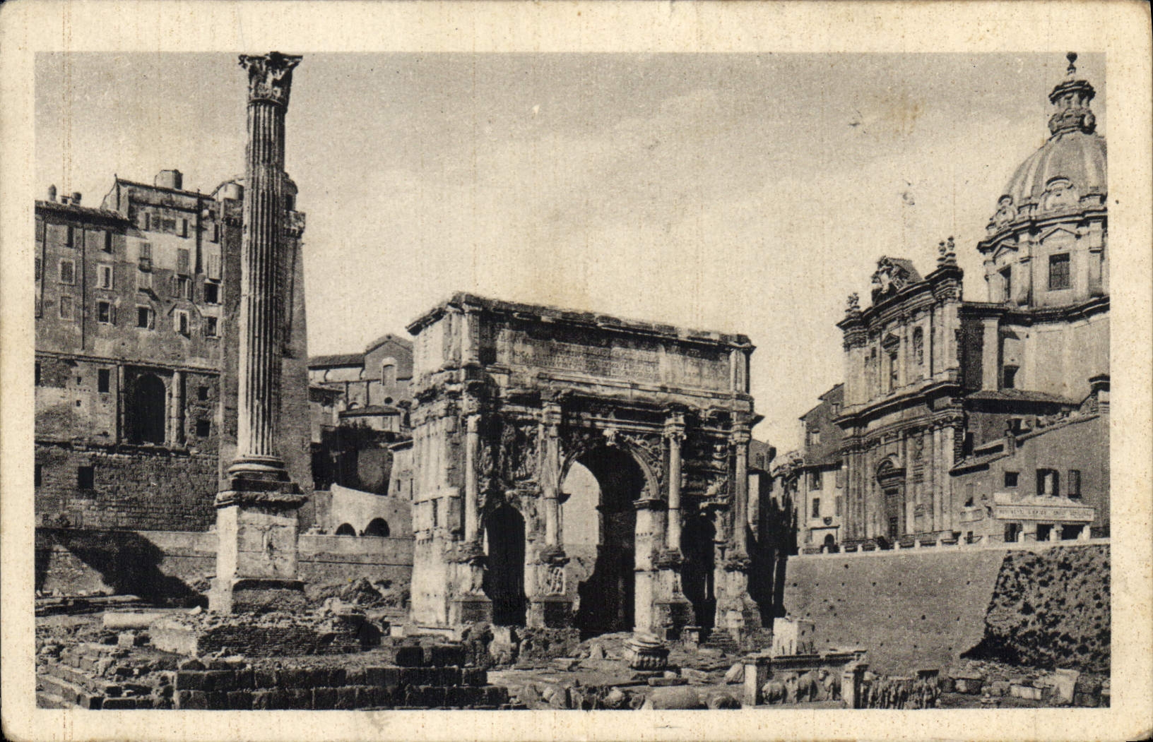 CPA Roma Arco di Settimio Severo con la Colonna Si Toca 