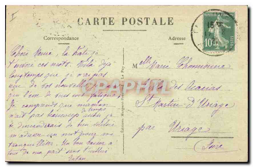 L'Allée du Domaine de Grange-Neuve — La Louvesc (Ardèche) — Éditions Margent-Bremond, n° 3546 — Verso
