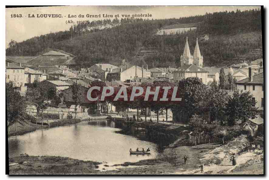 CPA La Louvesc Lac du Grand Lieu et vue generale 