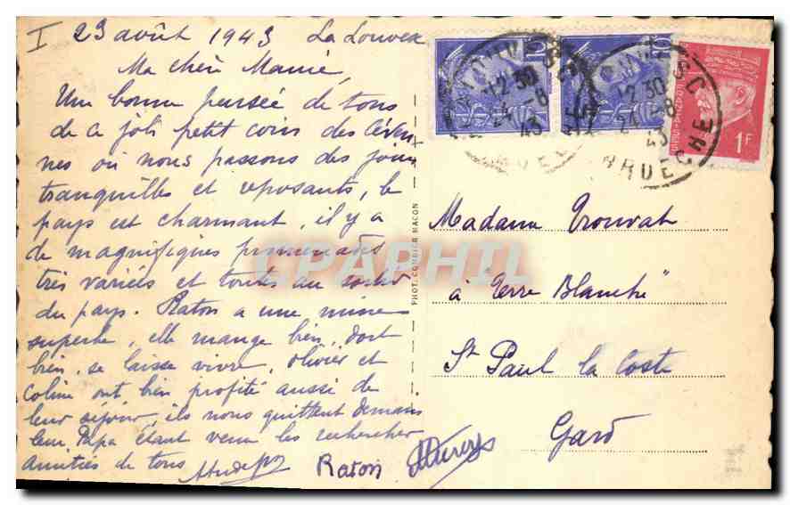 CPA La Louvesc Ardeche Vue generale et Fontaine St Regis  — Verso