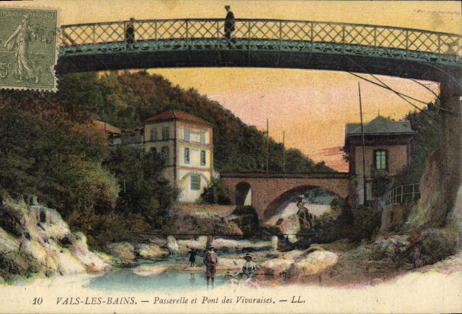 Vals-les-Bains — Passerelle et Pont des Vivaraïses — LL.