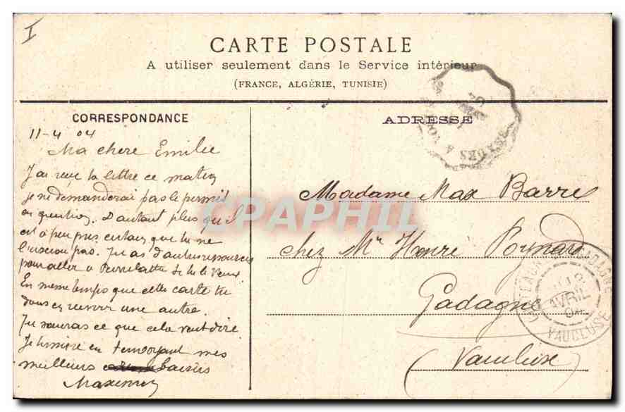 Vals-les-Bains — Établissement Thermal — Aubenas, Papeterie E. Duchamp — Rückseite
