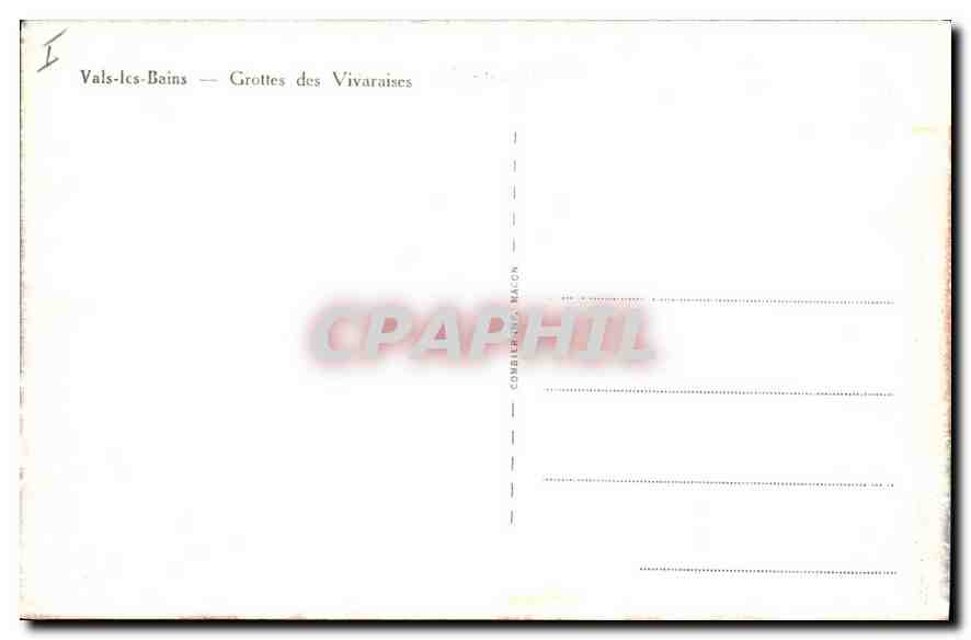 Vals-les-Bains — Grottes des Vivaraïses — Éditeur Combiléna Bacon — Rückseite