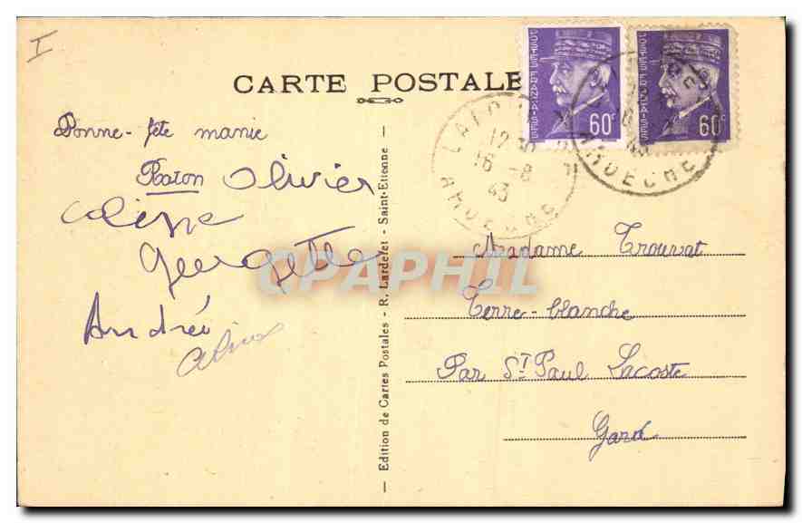 La Louvesc (Ardèche) — Allée de la petite Suisse — Édition de Cartes Postales - R. Lardéac — Back