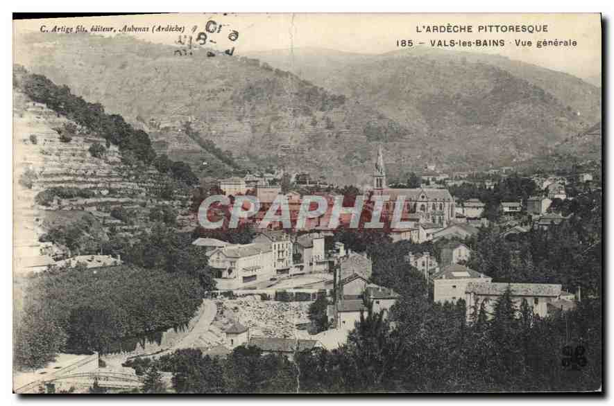 CPA l'Ardeche Pittoresque Vals les Bains Vue generale