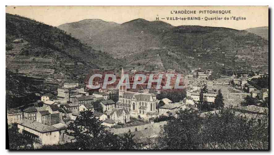 CPA l'Ardeche Pittoresque Vals les Bains Quartier de l'Eglise 