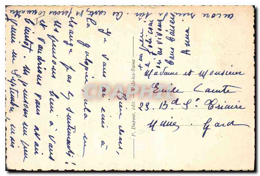 Vals-les-Bains — La Volane et les Sources Vivaraises — P. Dubont, édit. n°8 — Rückseite