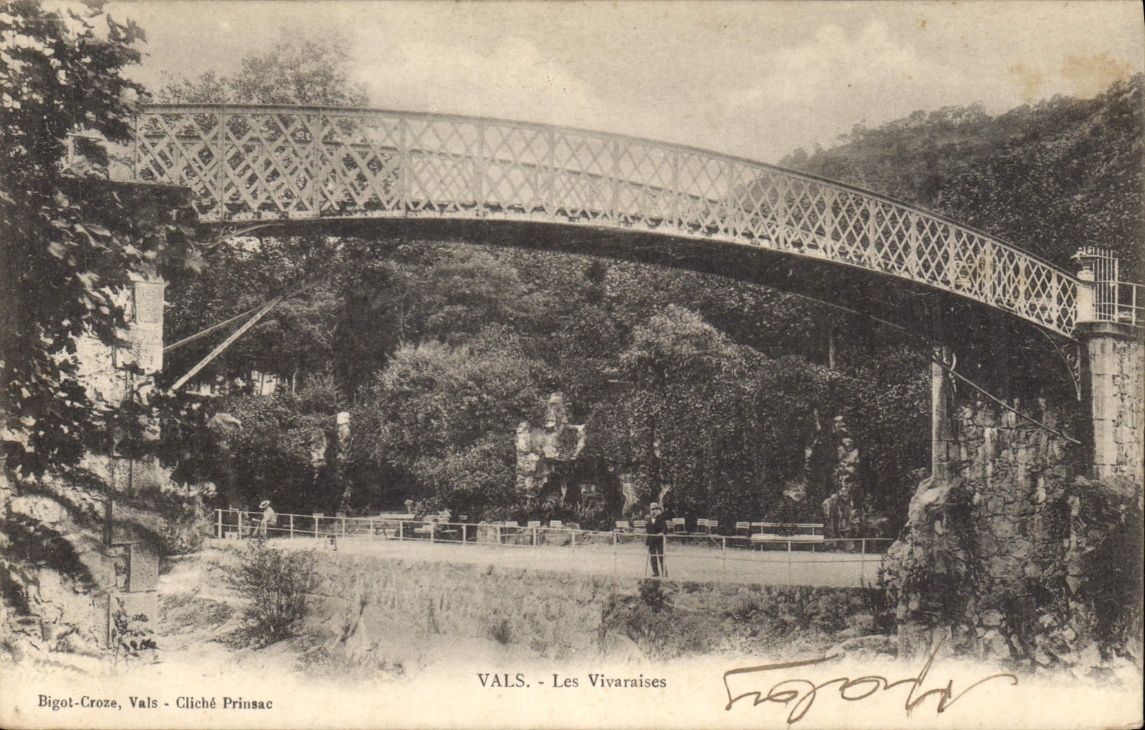 Valls - Les Vivaraïses — Pont métallique en arc — Bigot-Croze, Vals - Cliché Prinsac