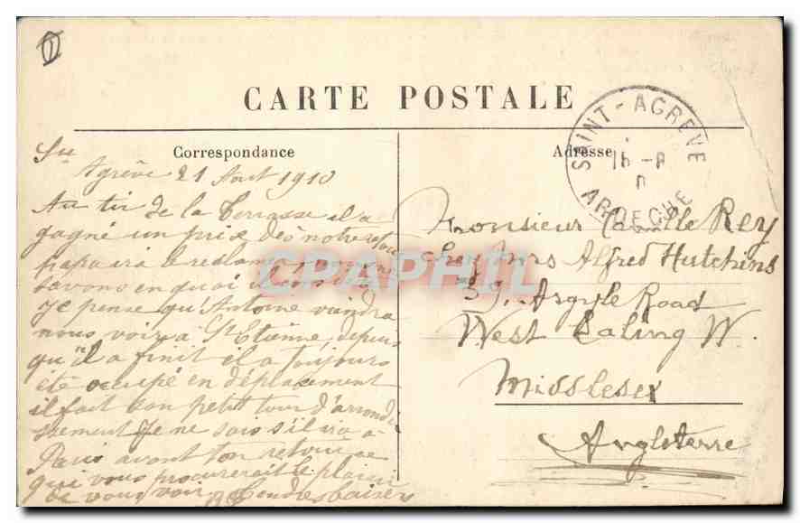 Le Lac d'Issarlès — Curieux Rocher tombant à pic sur le Lac — Les Cévennes Illustrées 1850 — Reverso