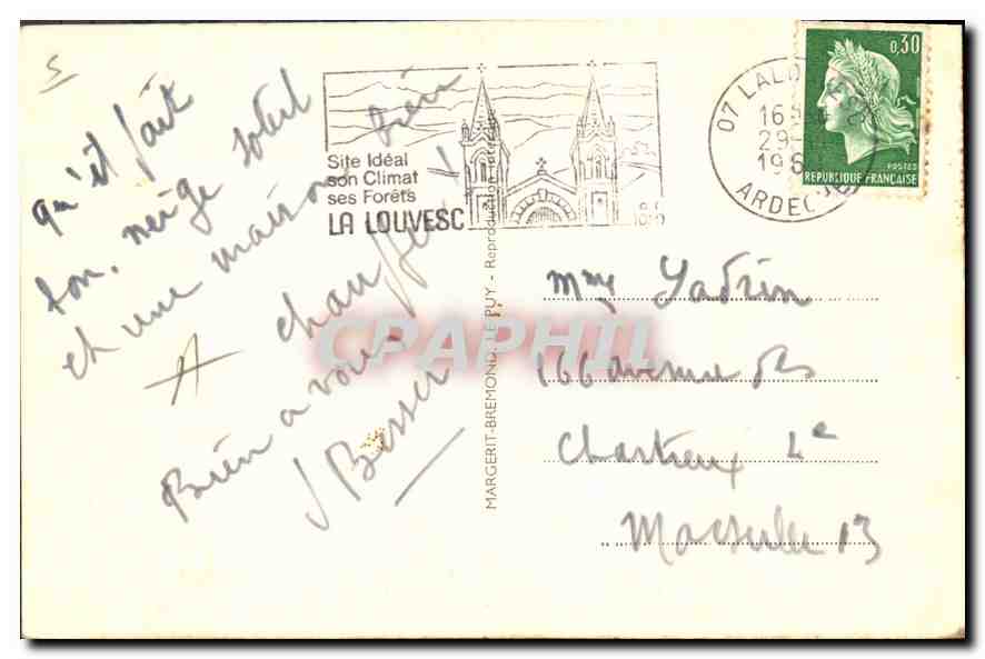 CPA La Louvesc Ardeche Maison Saint Regis La Cour Interieure  — Verso
