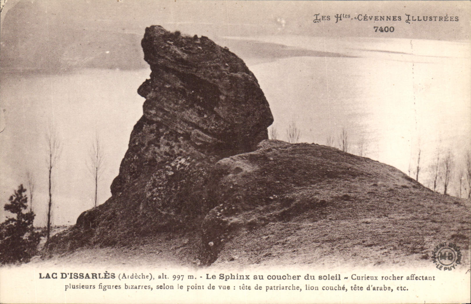 Lac d'Issarlès (Ardèche) — Le Sphinx au coucher du soleil — Les Cévennes Illustrées 7400