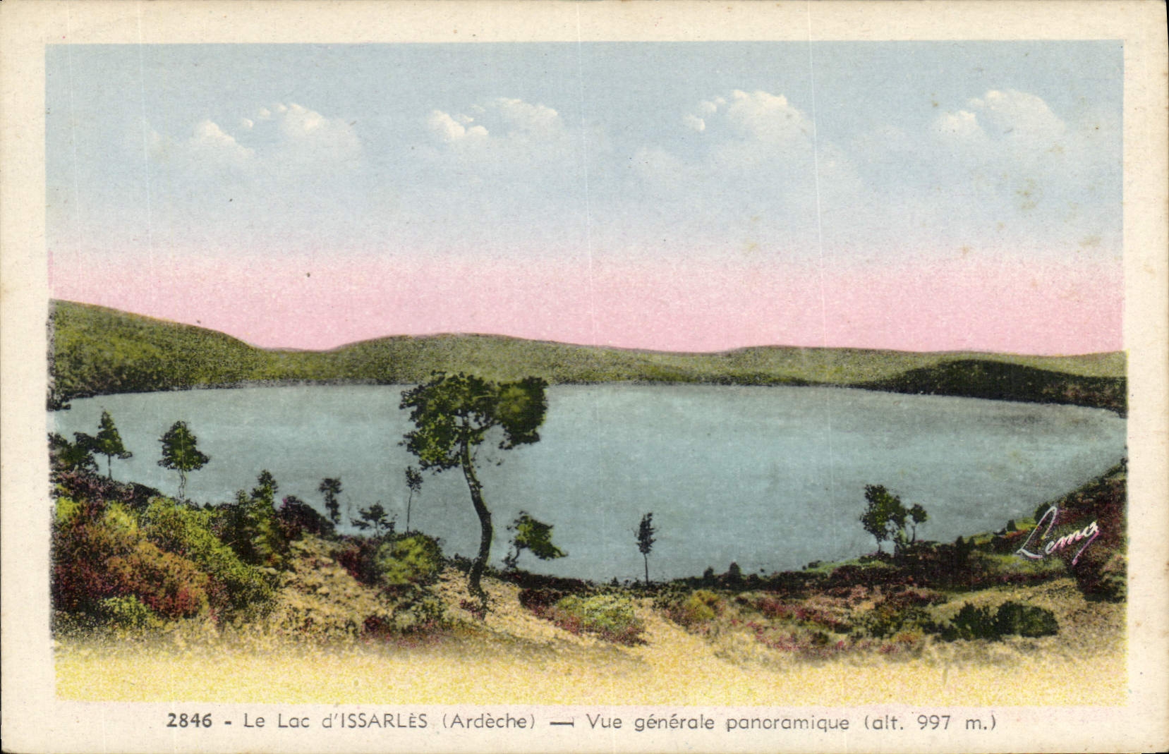 Le Lac d'ISSARLÈS (Ardèche) — Vue générale panoramique (alt. 997 m.) — Lamy