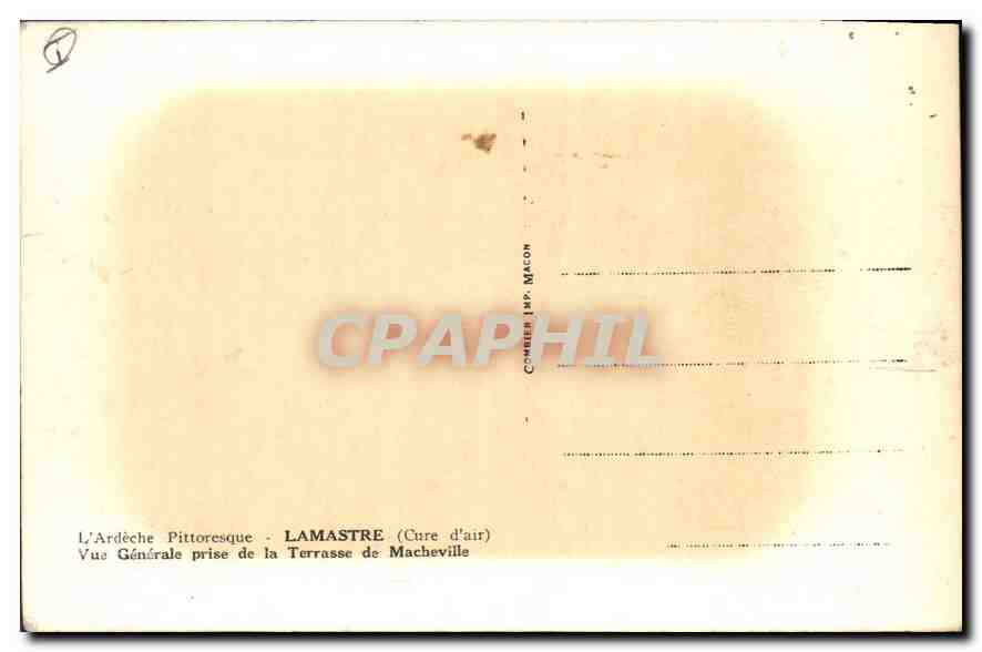 Lamastre — Vue Générale prise de la Terrasse de Macheville — Comité Imp. Macon — Rückseite