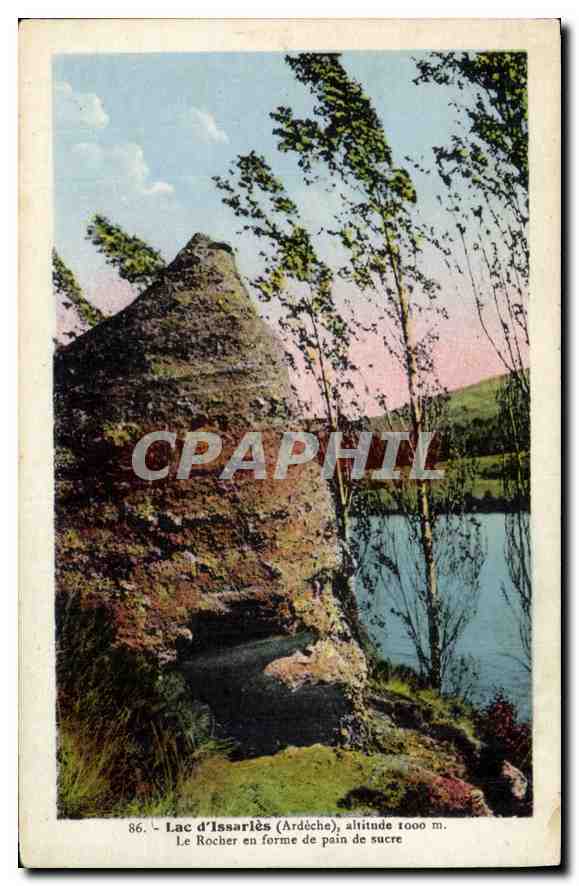 Lac d'Issarlès (Ardèche) — Le Rocher en forme de pain de sucre — Éditions Haonn-Collard