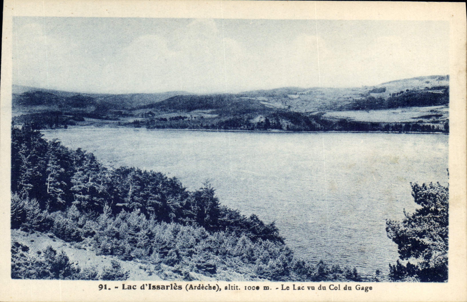 Lac d'Issarlès (Ardèche) — vue du Col du Gage — éditeur Haenni-Collard