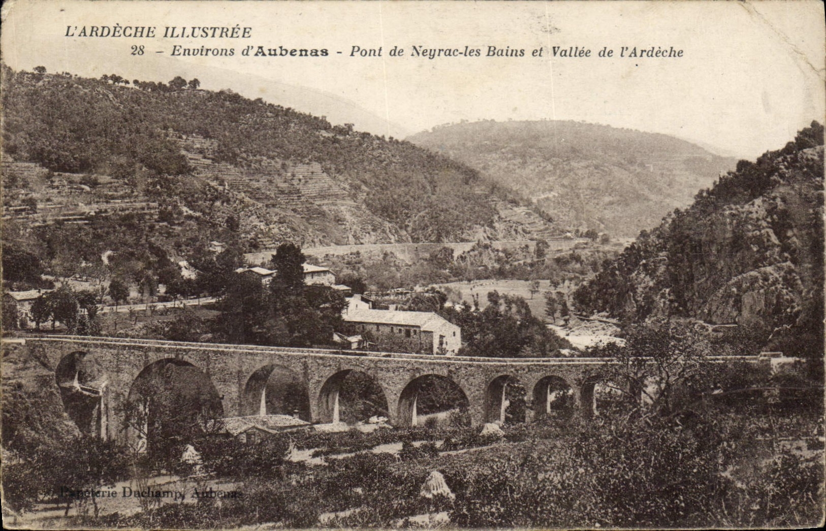 CPA l'Ardeche Illustree Environs d'Aubeau Pont de Neyrac les Bains et Vallee de l'Ardeche
