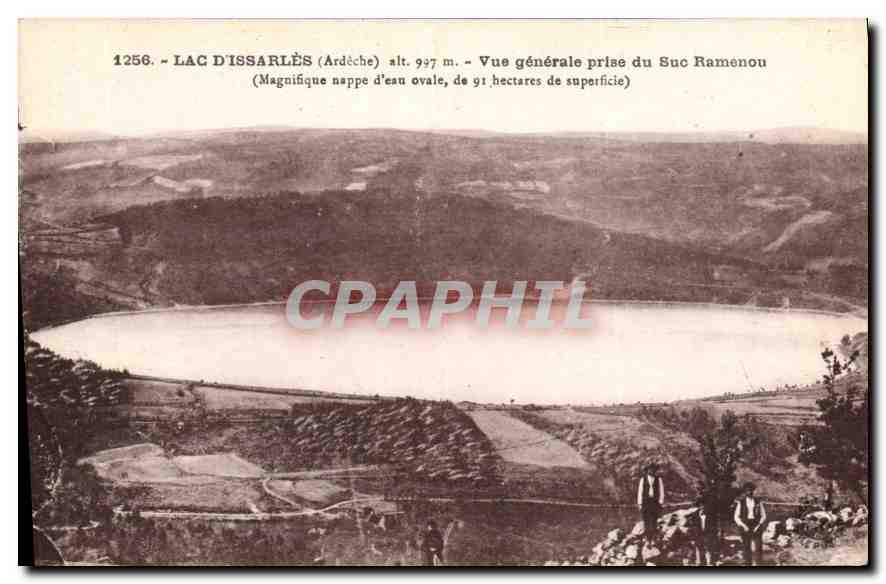 Lac d'Issarlès (Ardèche) — vue générale prise du Suc Ramenou — n° 1258