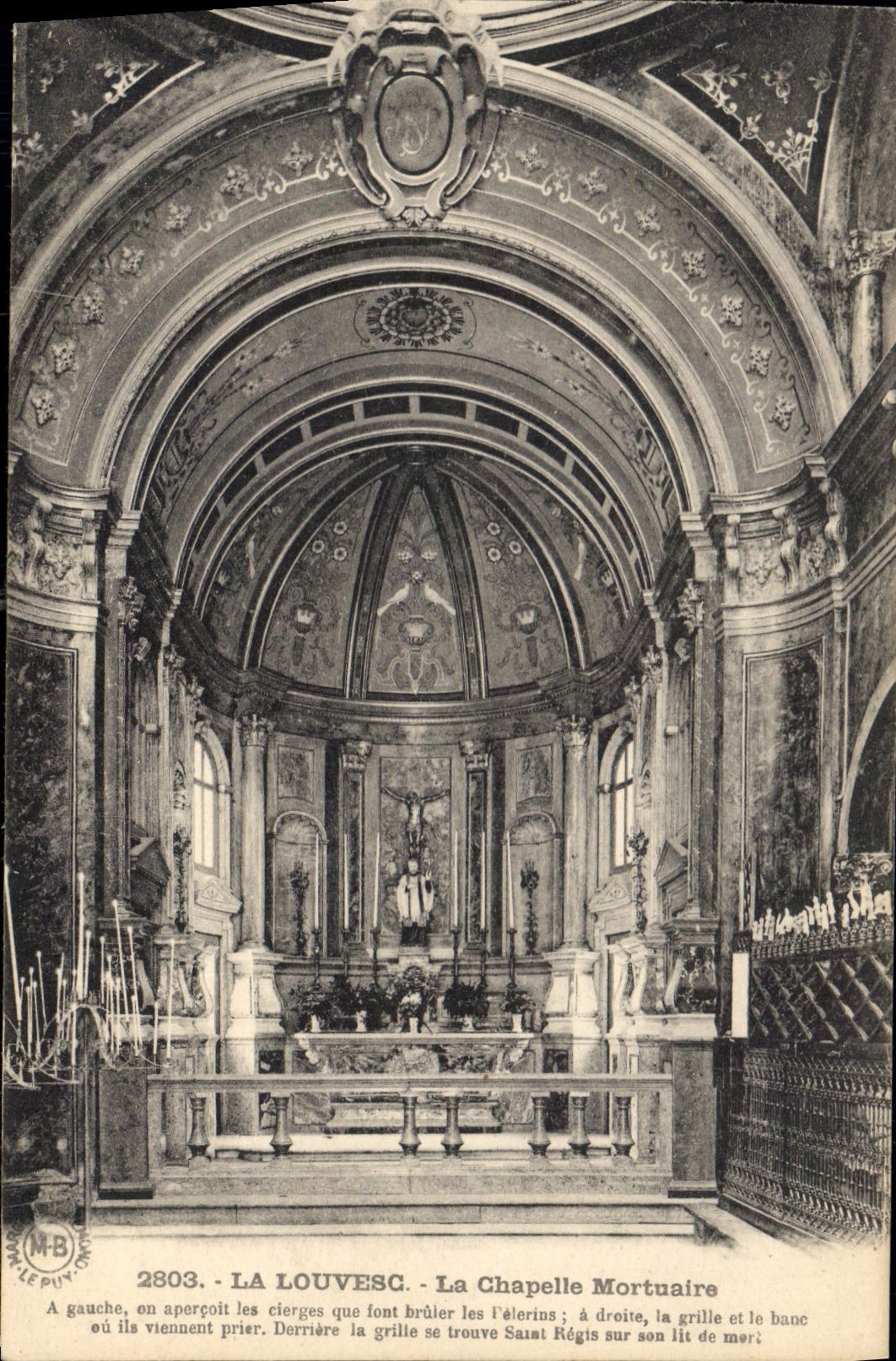 La Louvesc - La Chapelle Mortuaire — vue intérieure — Éditions Margerit-Bivaud, Le Puy