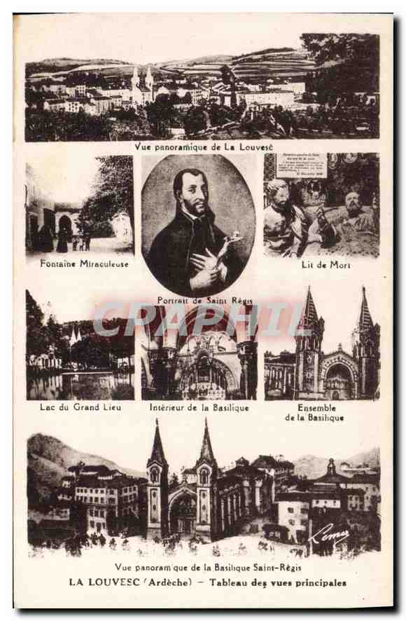 CPA La Louvesc Ardeche Tableau des vues principales 