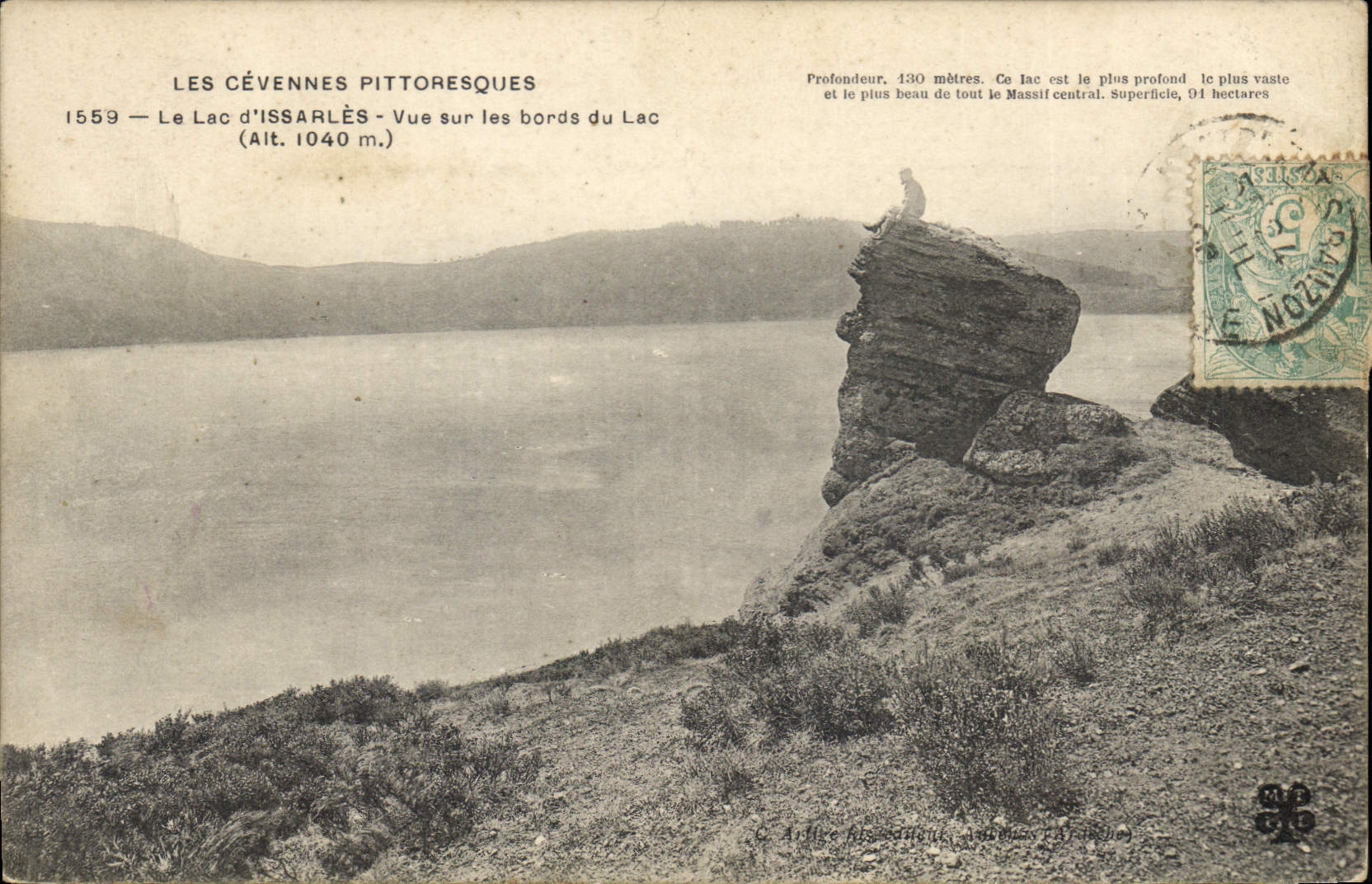 Les Cévennes pittoresques — Lac d’Issarlès — Vue sur les bords du lac (Alt. 1040 m.)